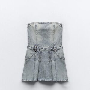 Zara Light Blue Denim Mini Dress